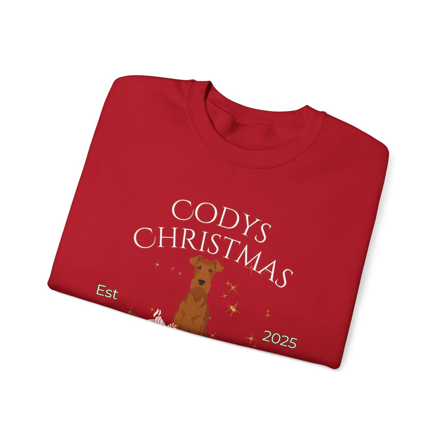 Irish Terrier Dog Christmas Social Club Unisex Heavy Blend Crewneck Sweatshirt Custom Name