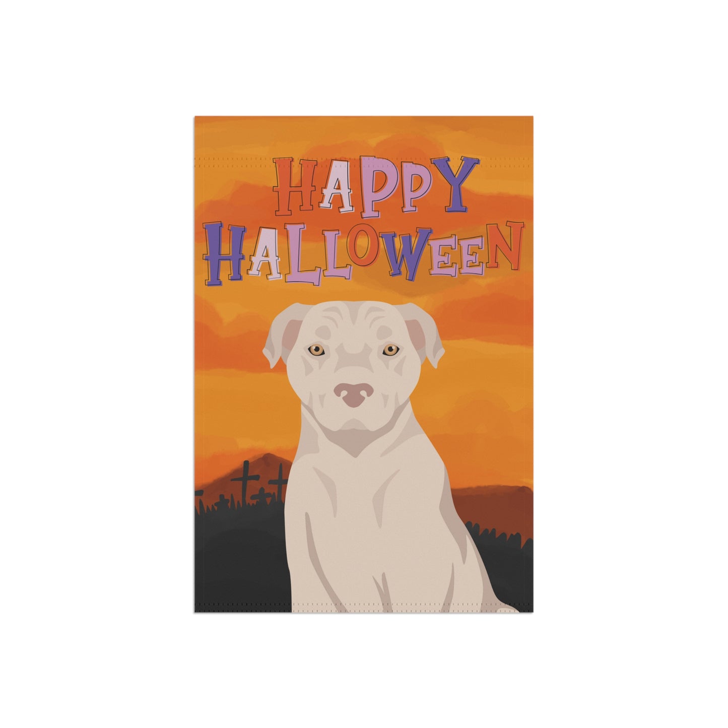 American Staffordshire Terrier Dog Halloween Garden Flag