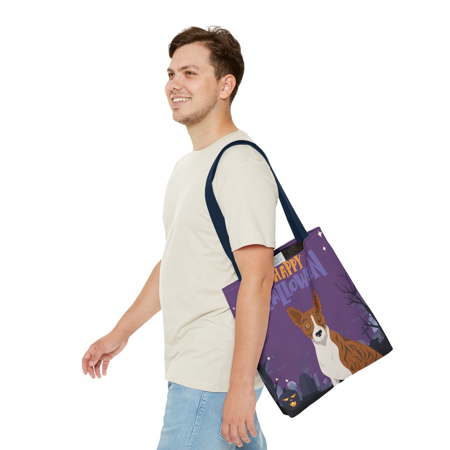 Basenji Dog Happy Halloween Tote Bag 16x16