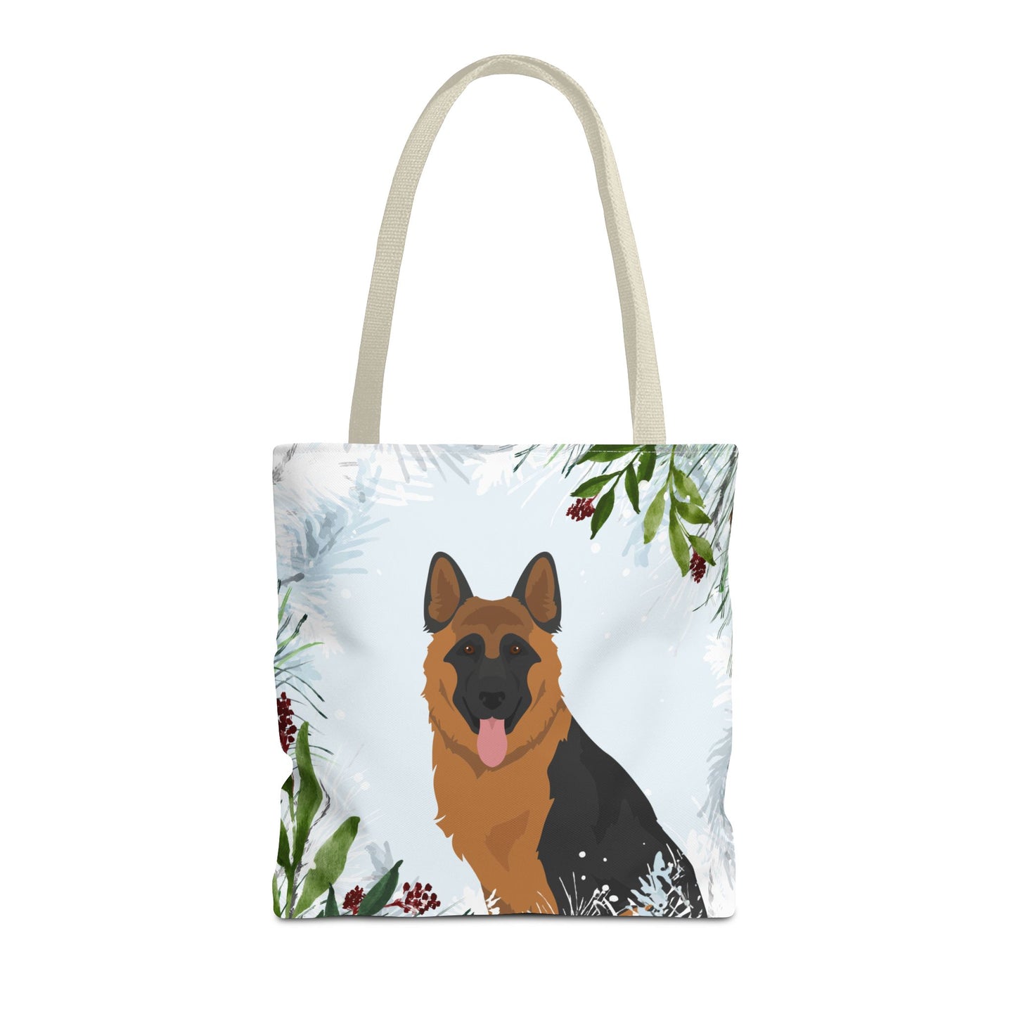 German Shepherd Dog Christmas Holiday Tote Bag 16x16