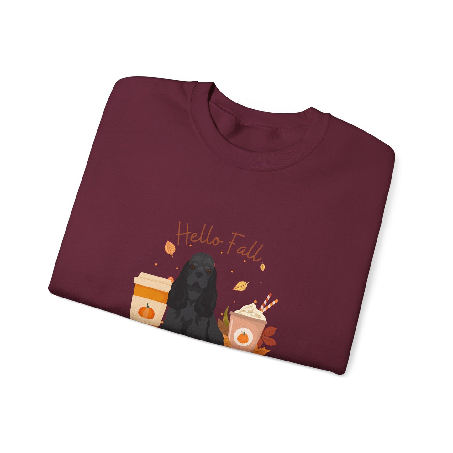 Cocker Spaniel Dog Fall Unisex Heavy Blend Crewneck Sweatshirt