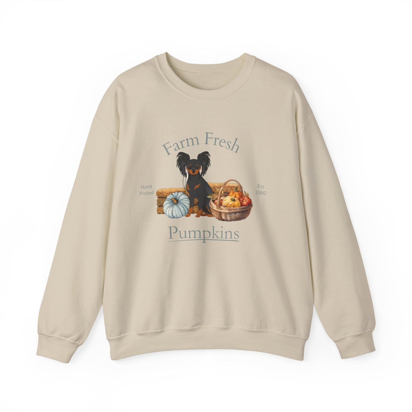 Russian Toy Terrier Dog Fall Farm Fresh Unisex Heavy Blend Crewneck Sweatshirt