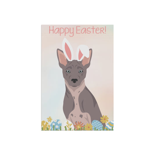 American Hairless Terrier Dog Happy Easter Garden Flag