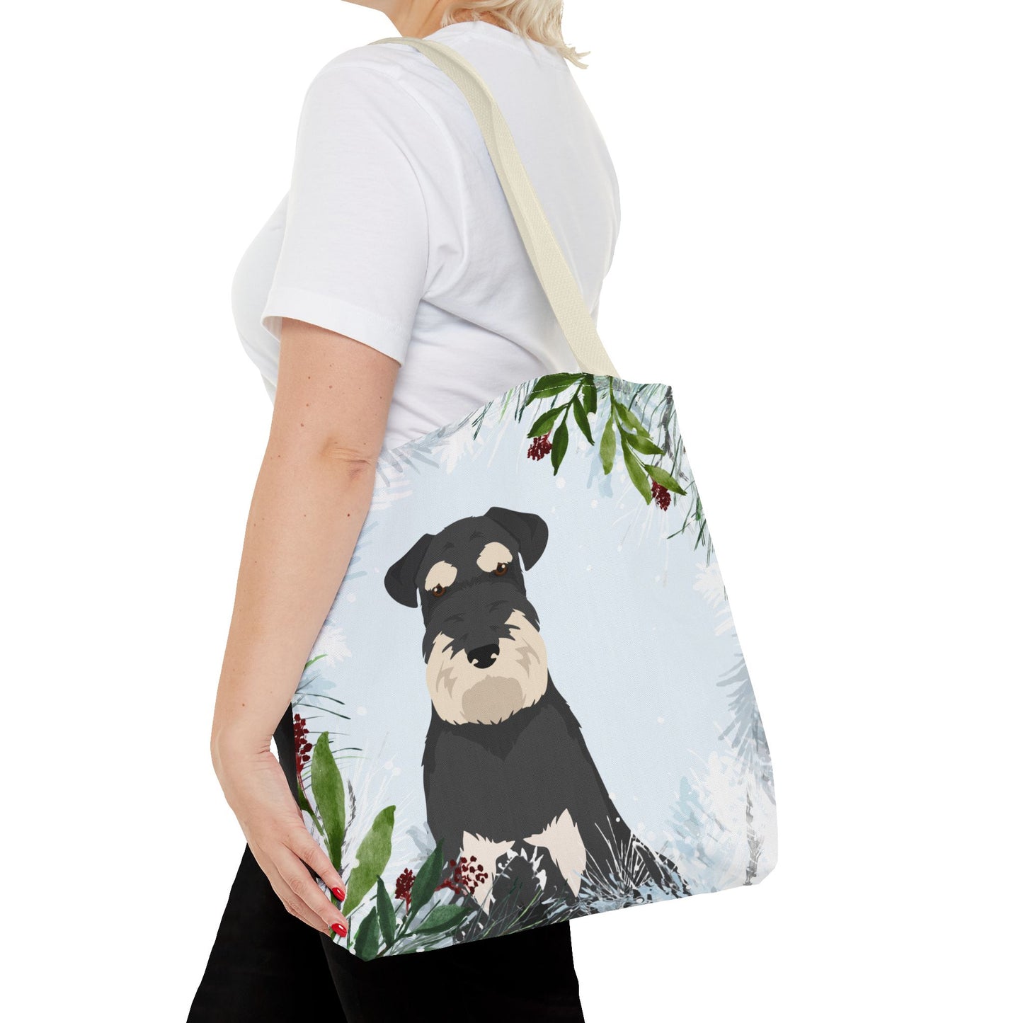 Schnauzer Dog Christmas Holiday Tote Bag 16x16