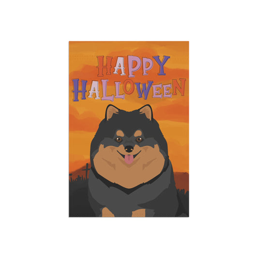 Pomeranian Dog Halloween Garden Flag