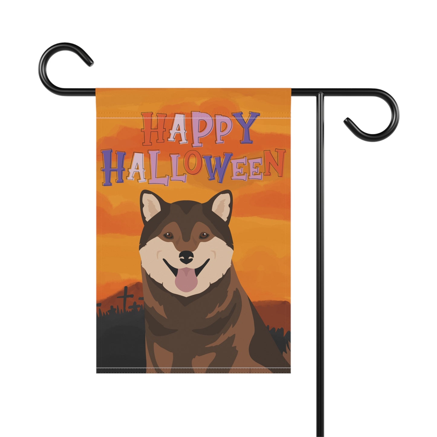 Shiba Inu Dog Halloween Garden Flag