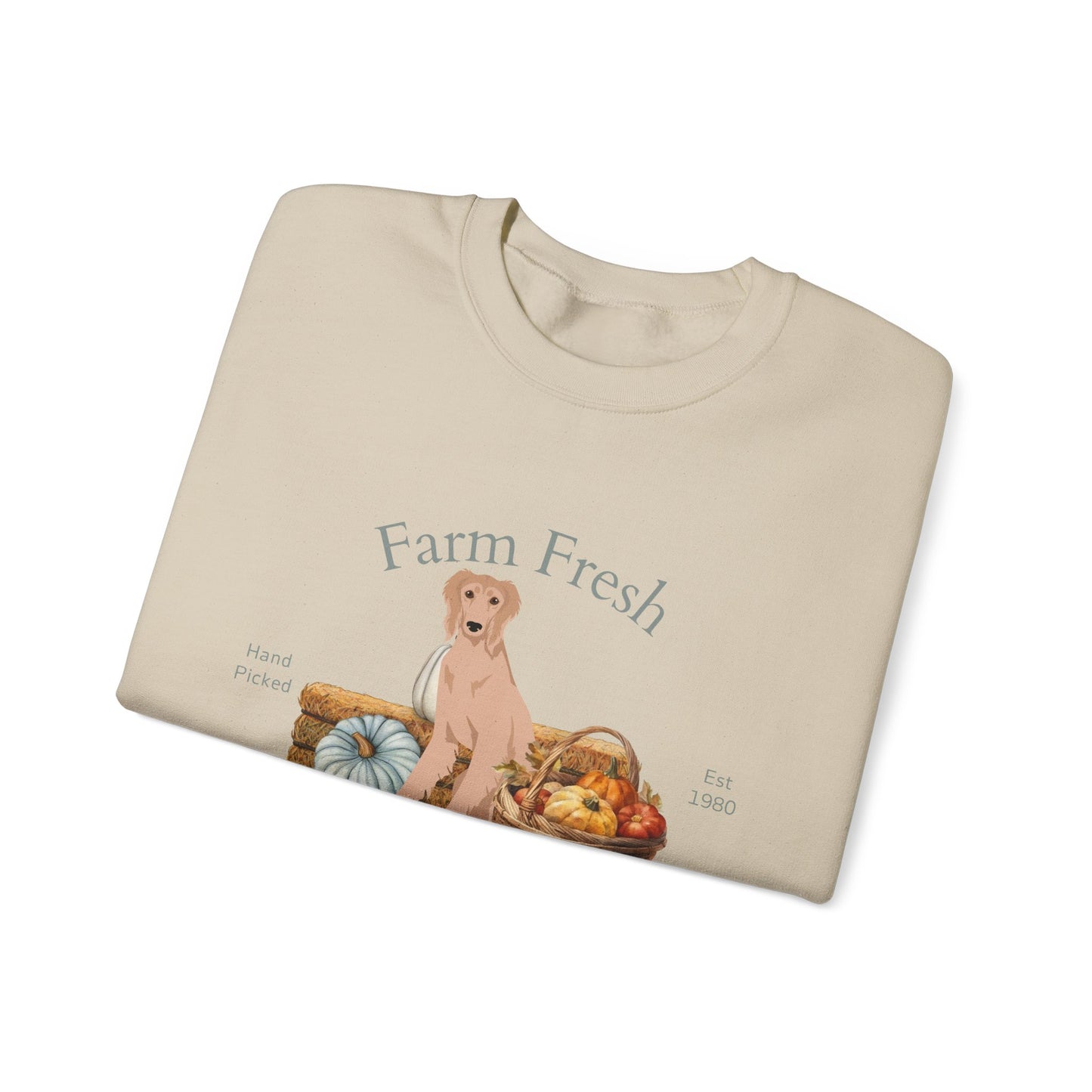 Saluki Dog Fall Farm Fresh Unisex Heavy Blend Crewneck Sweatshirt
