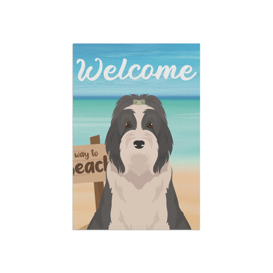 Bearded Collie Dog Garden Flag