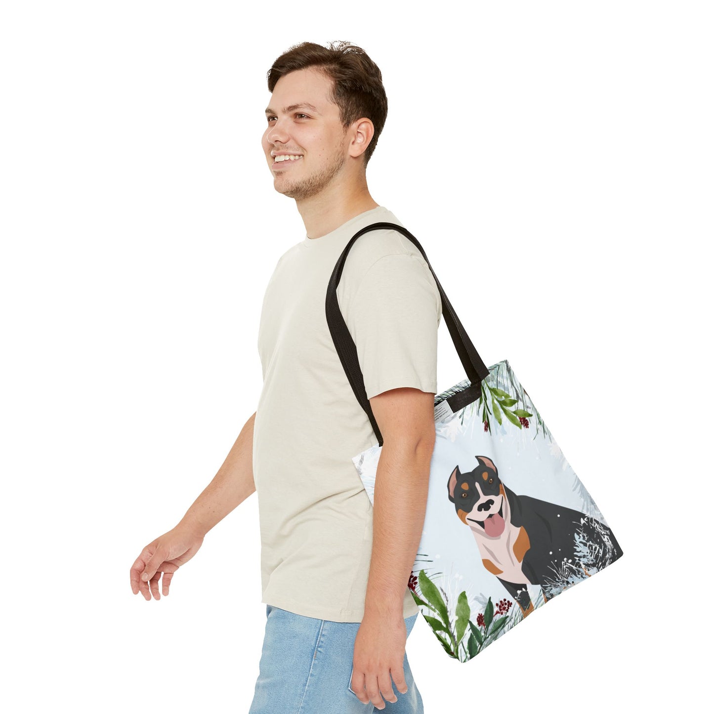 Pit Bull Dog Christmas Holiday Tote Bag 16x16