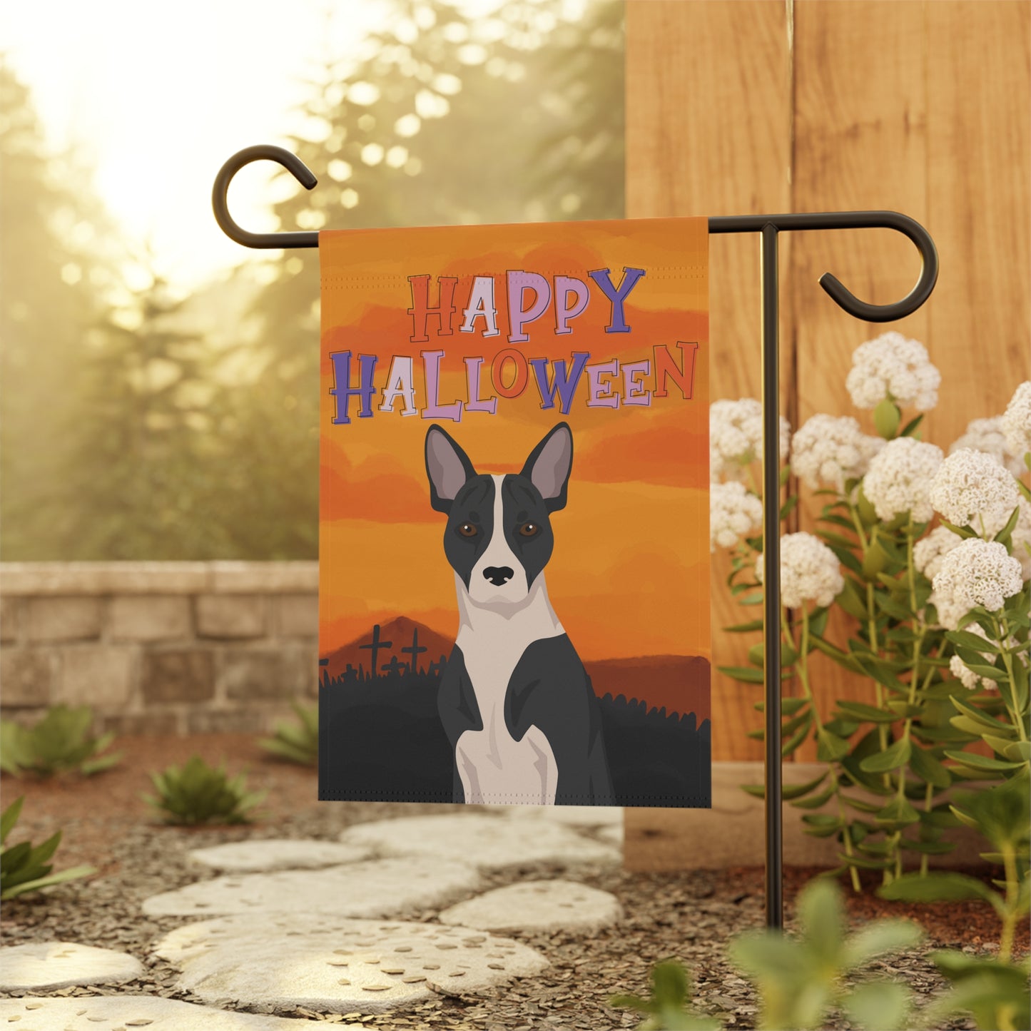 Telomian Dog Halloween Garden Flag