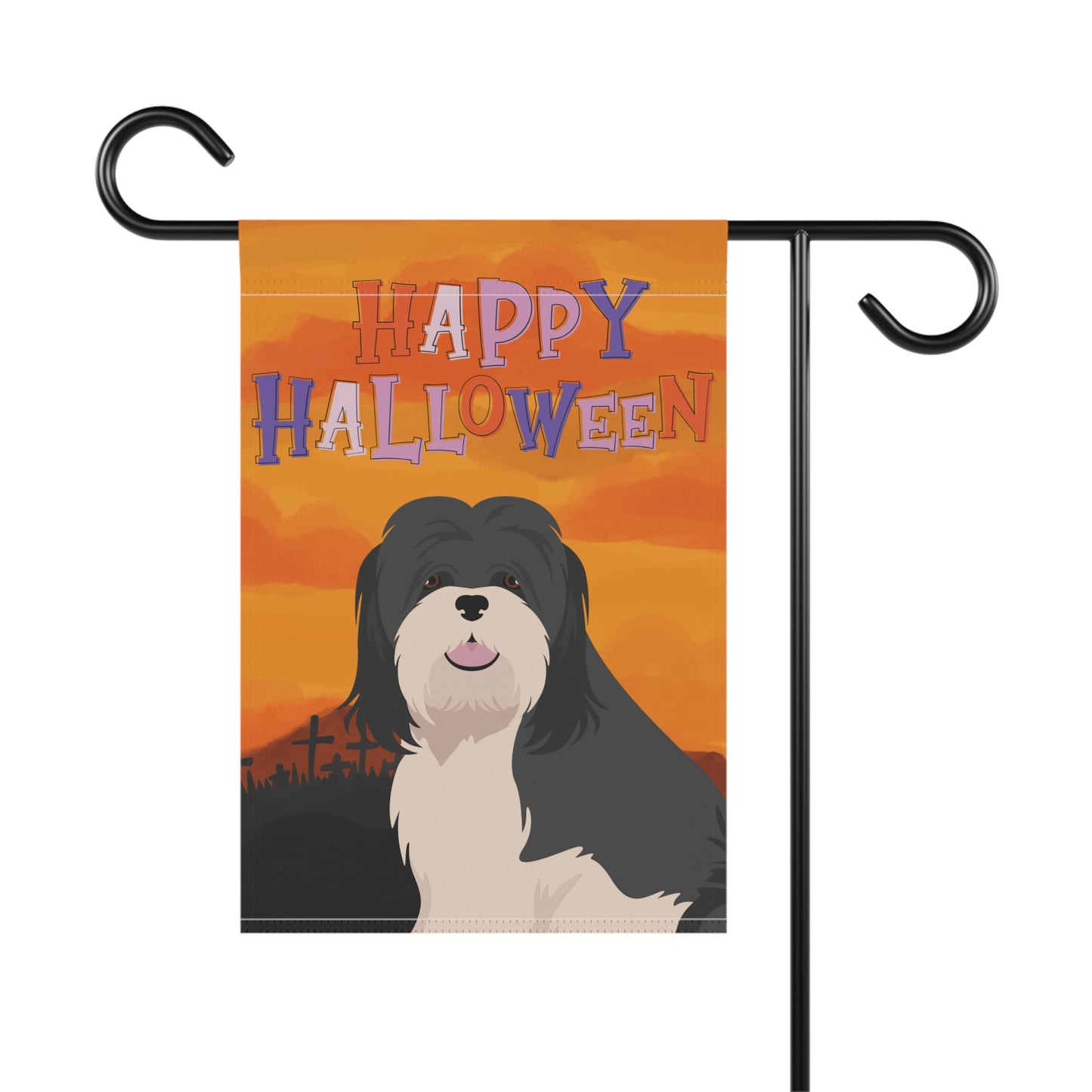 Lhasa Apso Dog Halloween Garden Flag