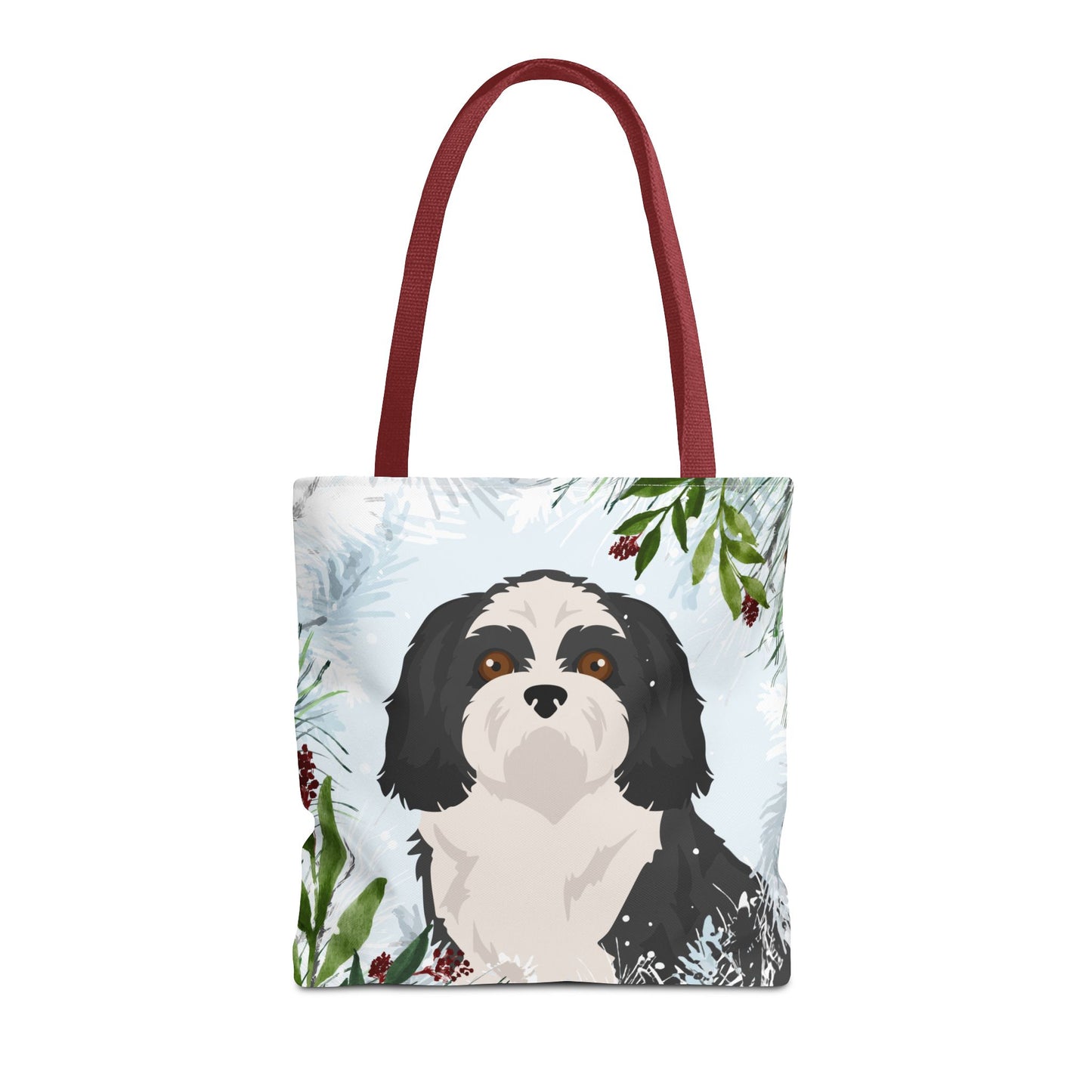 Shih Tzu Dog Christmas Holiday Tote Bag 16x16