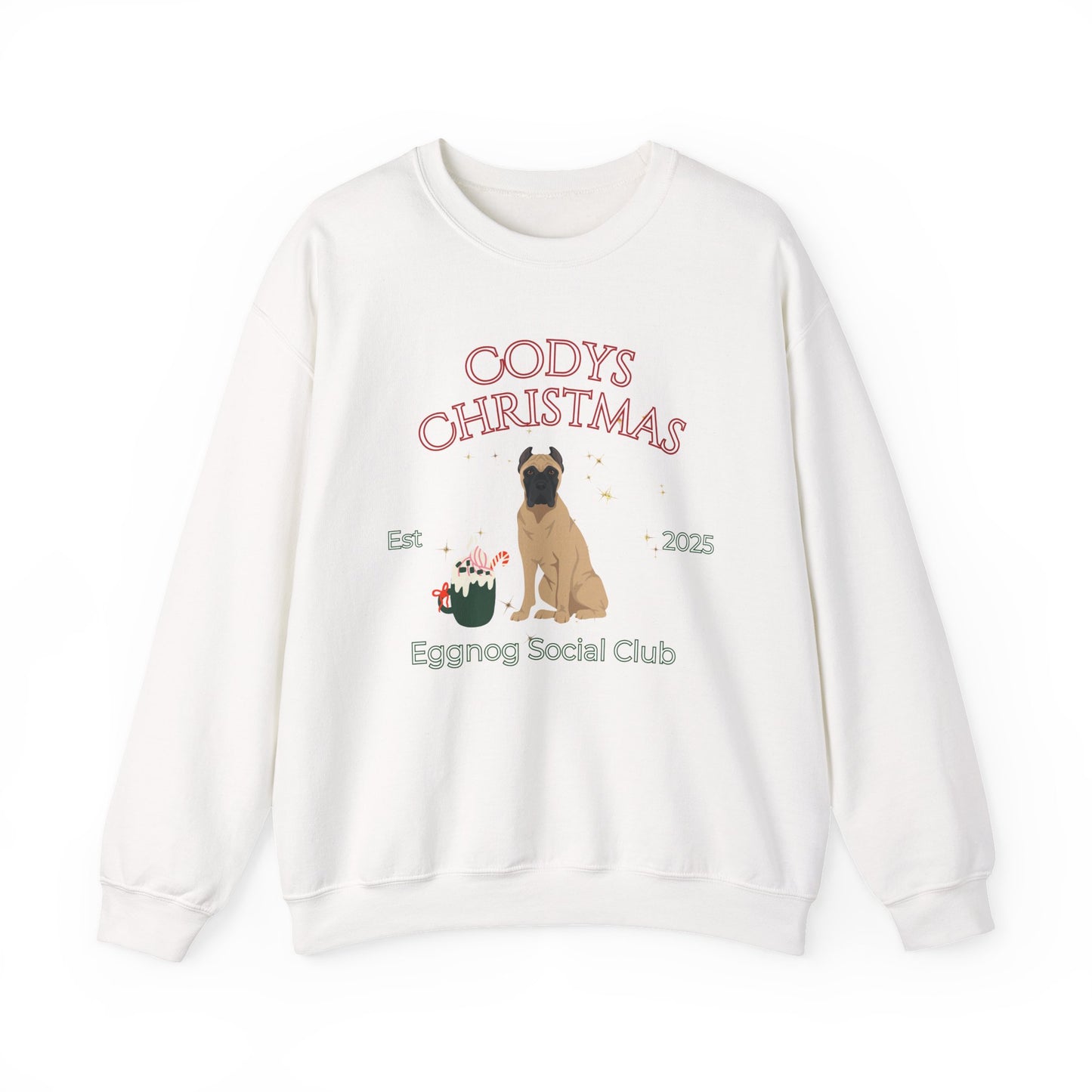 Cane Corso Dog Christmas Social Club Unisex Heavy Blend Crewneck Sweatshirt Custom Name