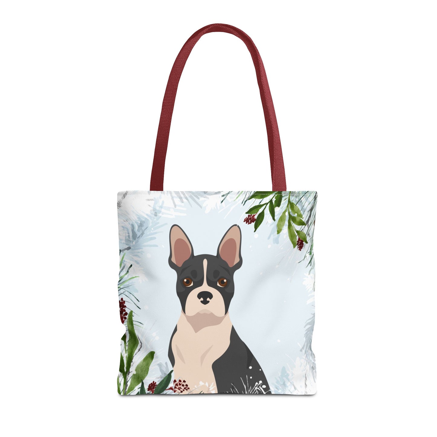 Boston Terrier Dog Christmas Holiday Tote Bag 16x16