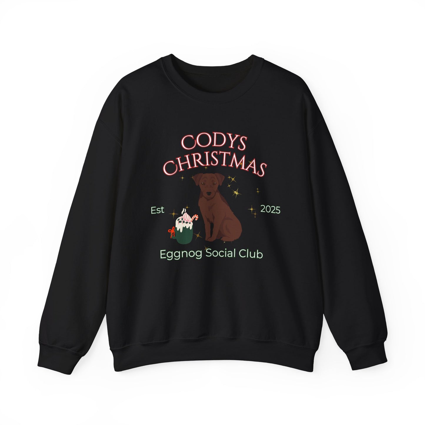 Patterdale Terrier Dog Christmas Social Club Unisex Heavy Blend Crewneck Sweatshirt Custom Name