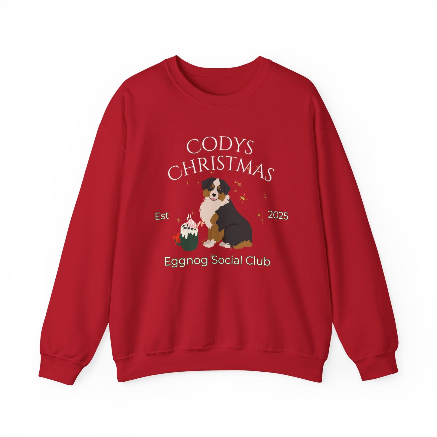 Miniature American Shepherd Dog Christmas Social Club Unisex Heavy Blend Crewneck Sweatshirt Custom Name