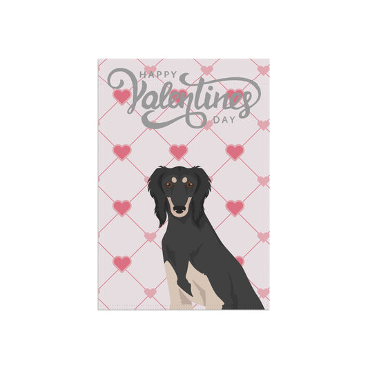 Saluki Dog Valentines Day Garden Flag