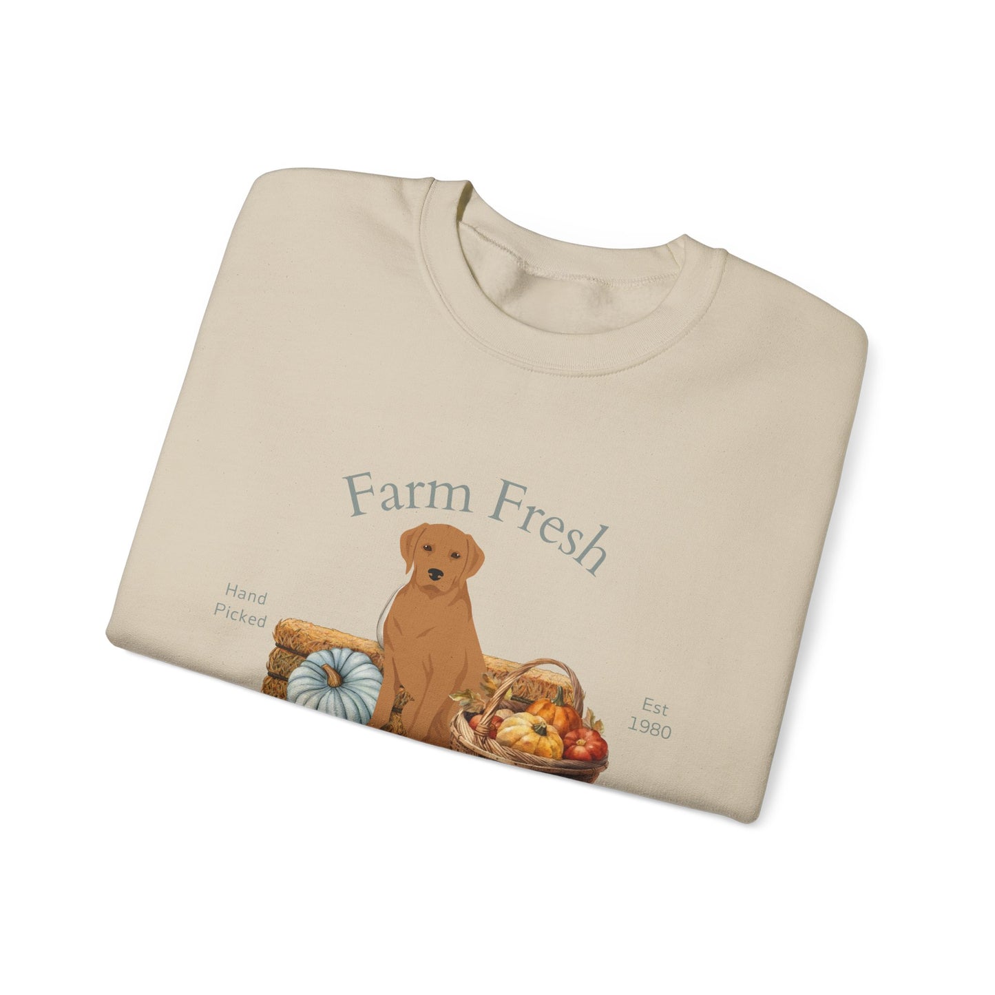 Labrador Retriever Dog Fall Farm Fresh Unisex Heavy Blend Crewneck Sweatshirt