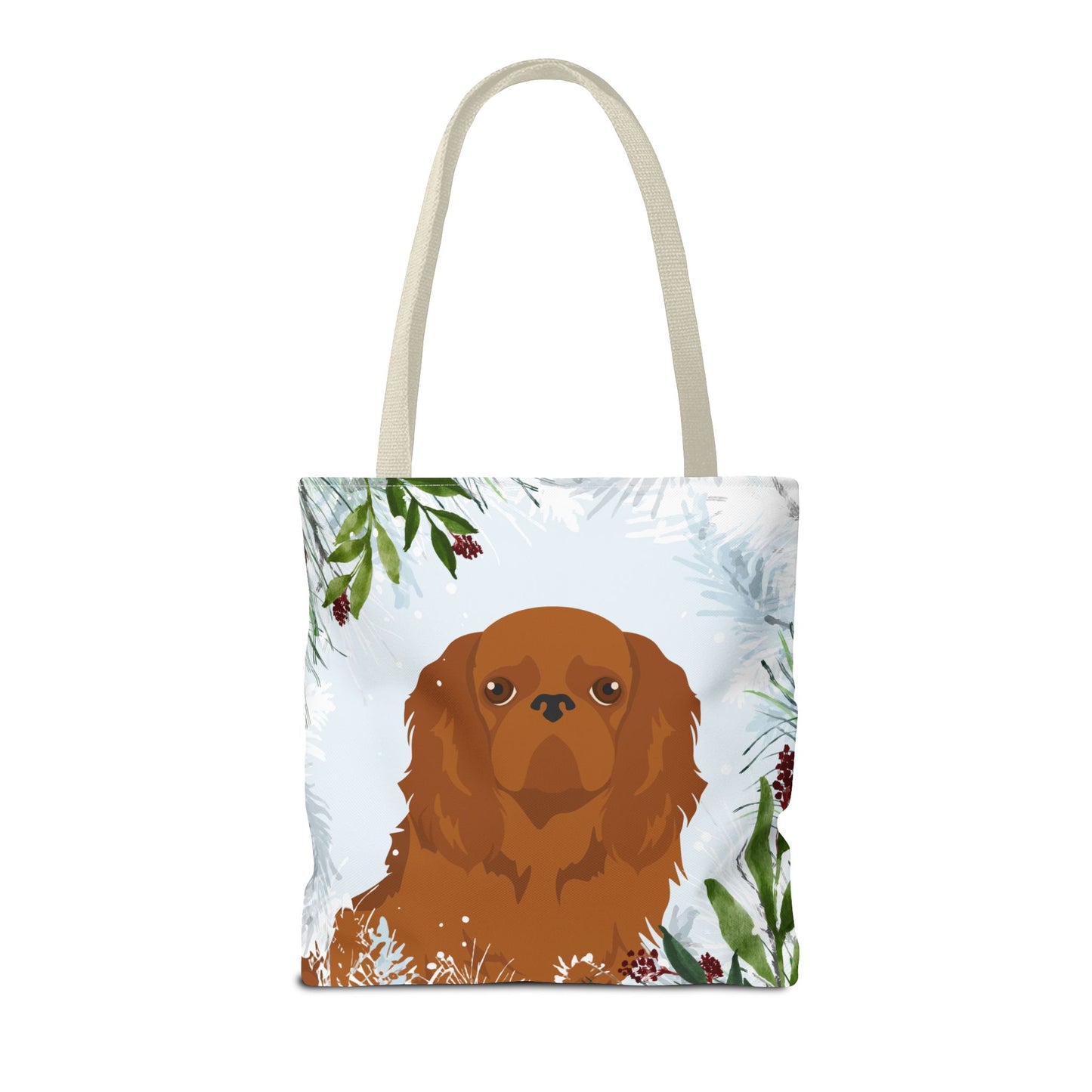 English Toy Spaniel Dog Christmas Holiday Tote Bag 16x16