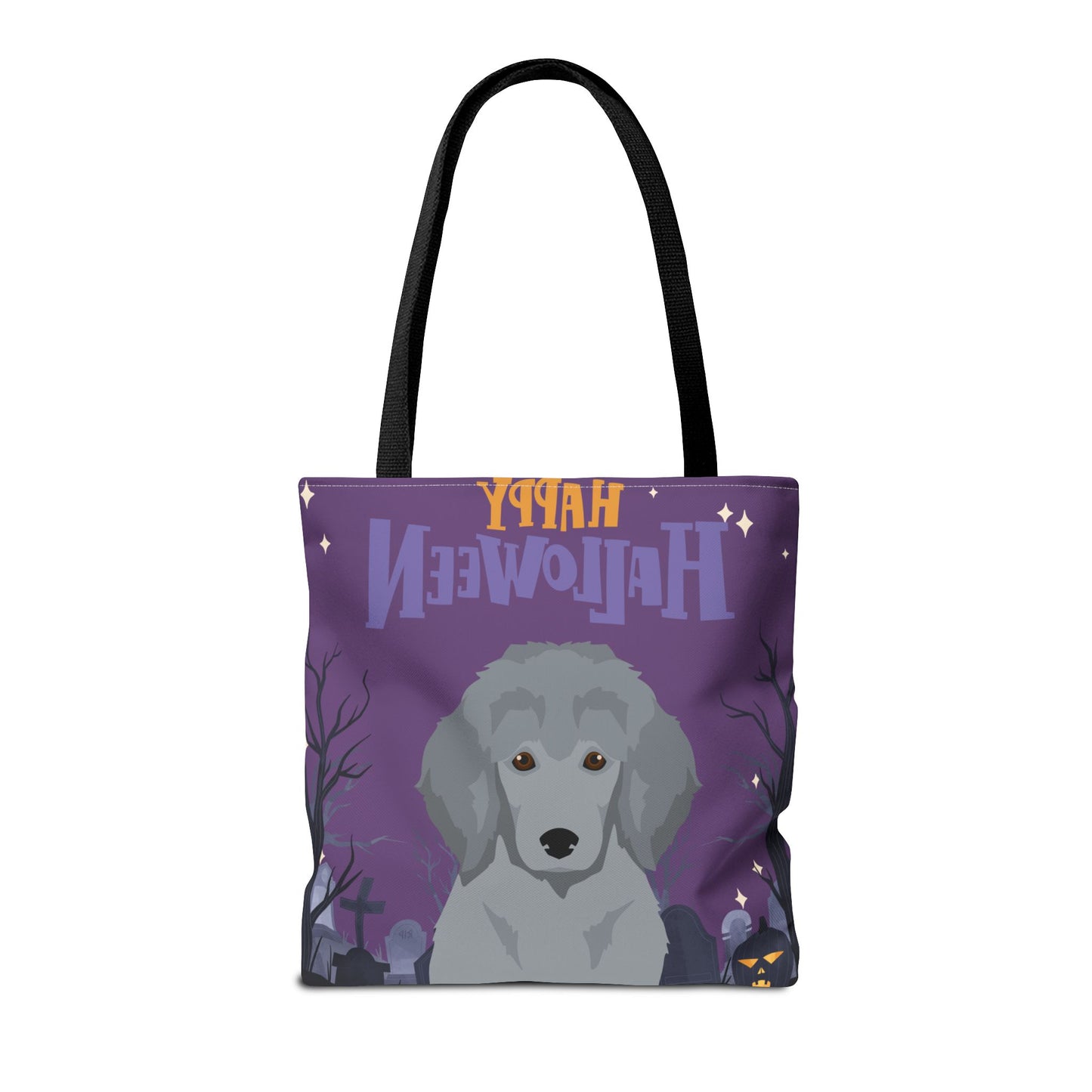 Poodle Dog Happy Halloween Tote Bag 16x16