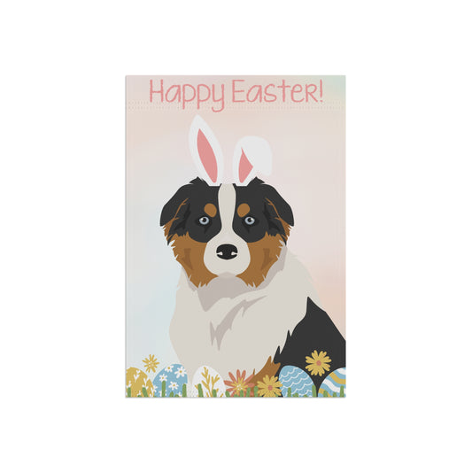 Australian Shepherd Dog Happy Easter Garden Flag