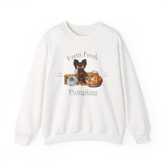 Russian Toy Terrier Dog Fall Farm Fresh Unisex Heavy Blend Crewneck Sweatshirt