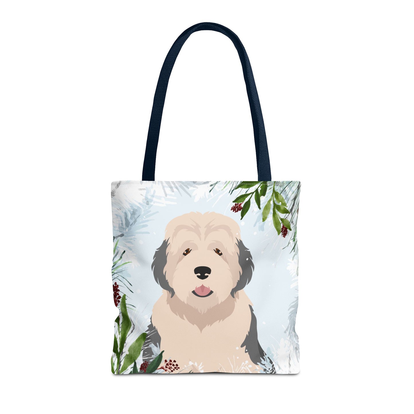 Old English Sheepdog Dog Christmas Holiday Tote Bag 16x16