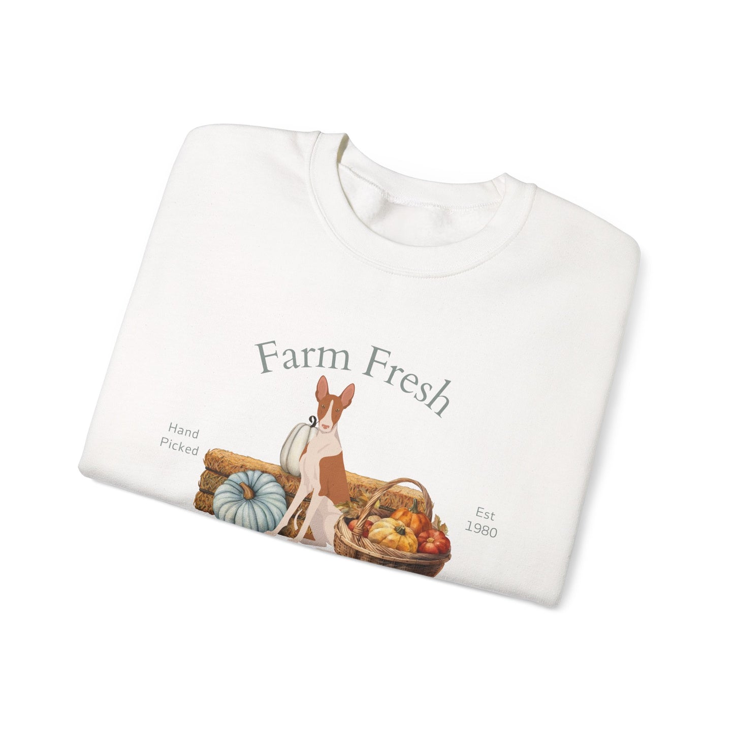 Ibizan Hound Dog Fall Farm Fresh Unisex Heavy Blend Crewneck Sweatshirt