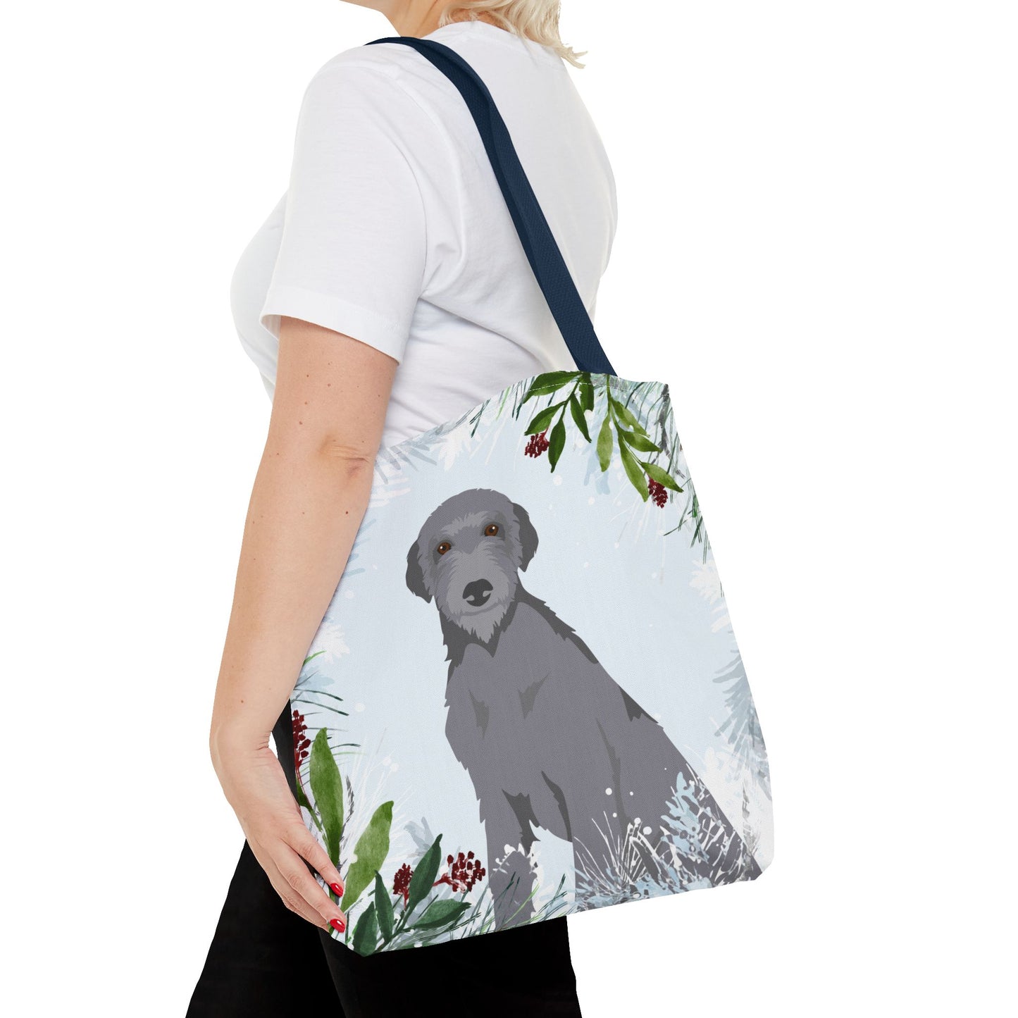 Scottish Deerhound Dog Christmas Holiday Tote Bag 16x16