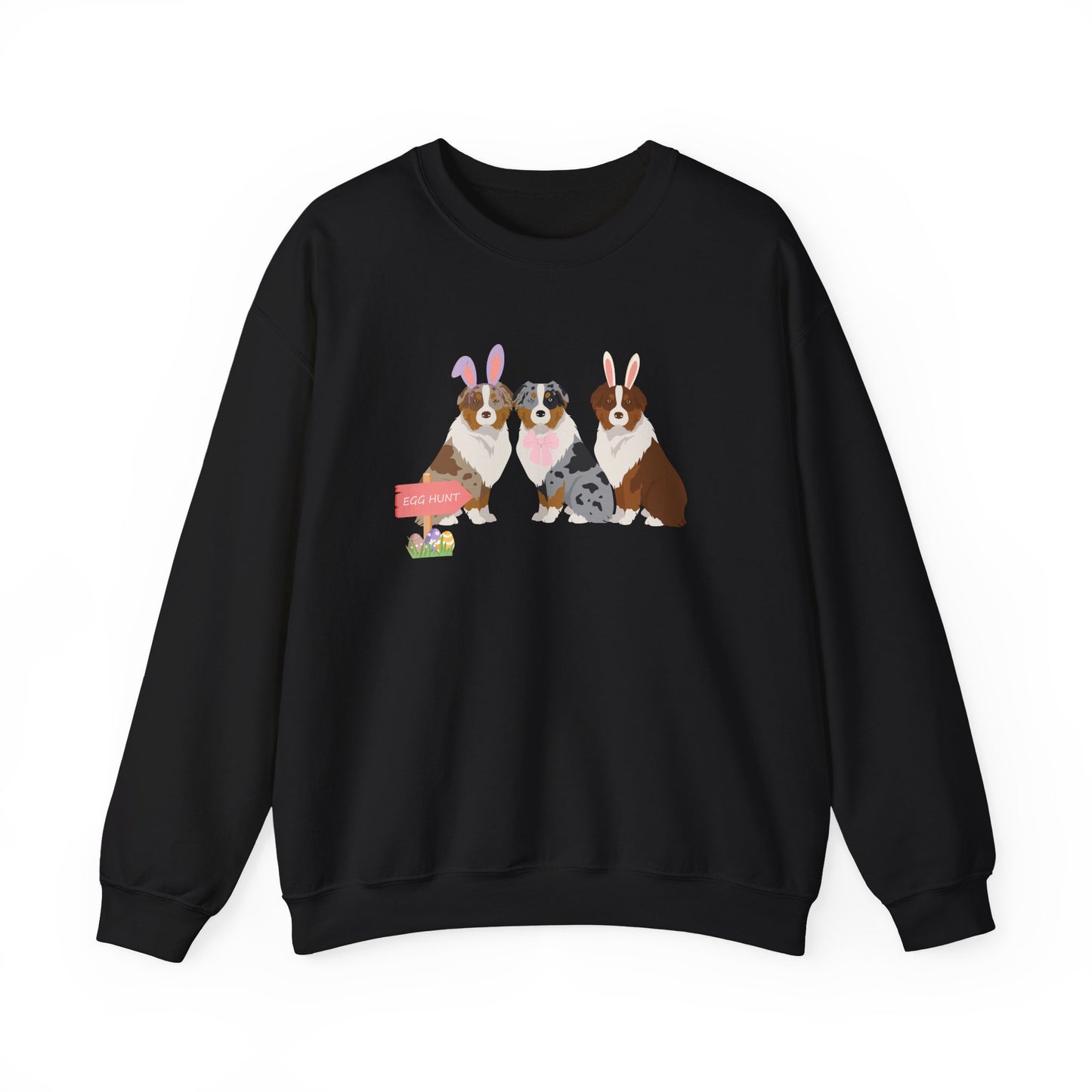 Australian Shepherd Dog Easter Unisex Heavy Blend Crewneck Sweatshirt, Easter, Cute Dog Mom Gift