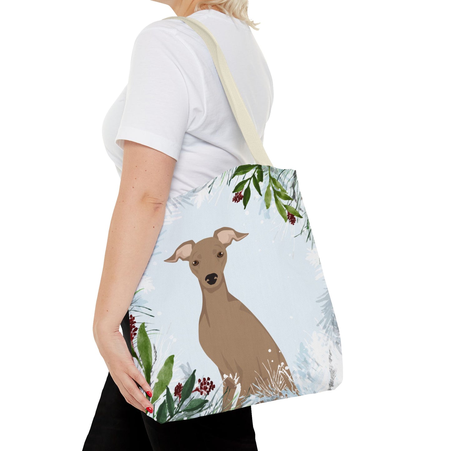 Italian Greyhound Dog Christmas Holiday Tote Bag 16x16