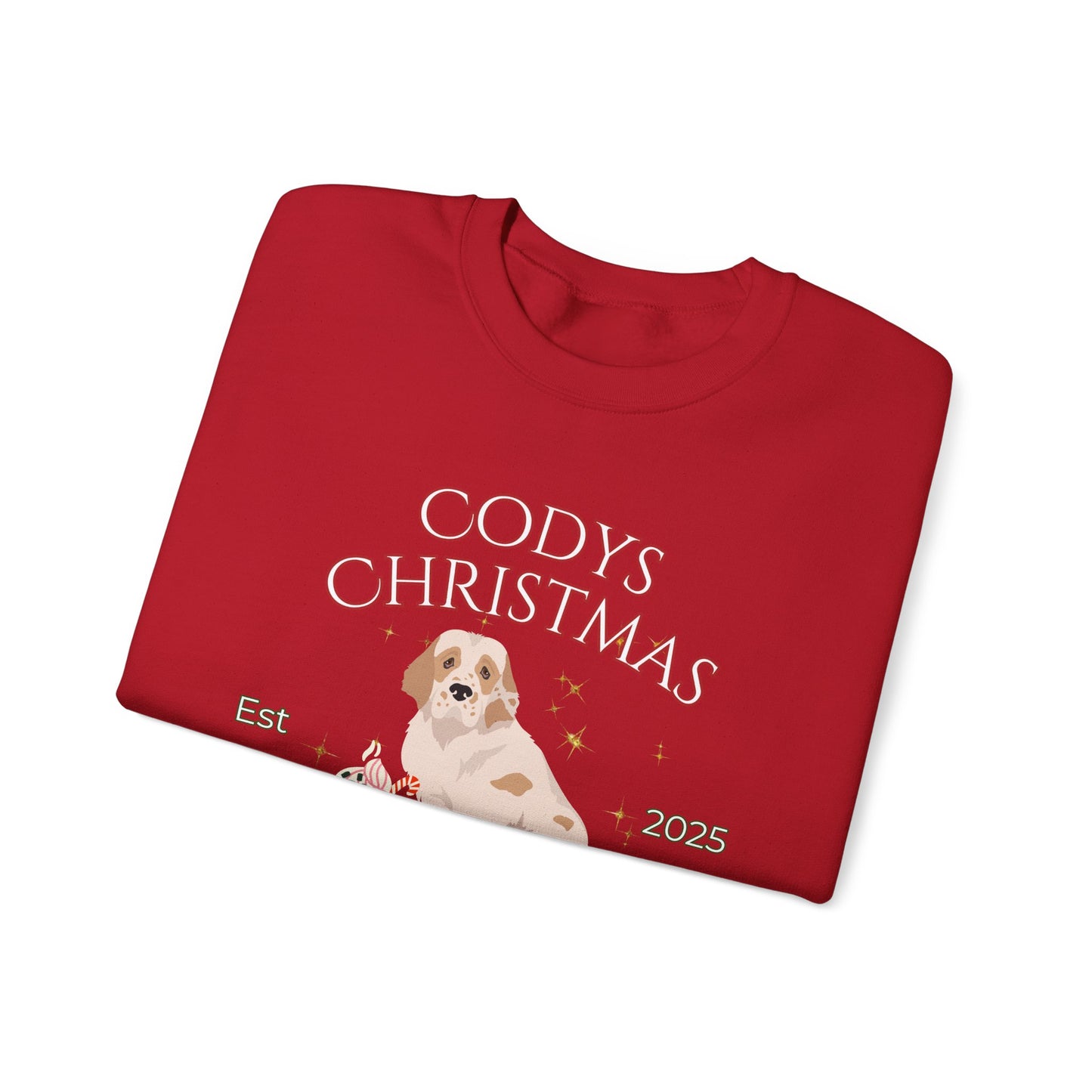 Clumber Spaniel Dog Christmas Social Club Unisex Heavy Blend Crewneck Sweatshirt Custom Name