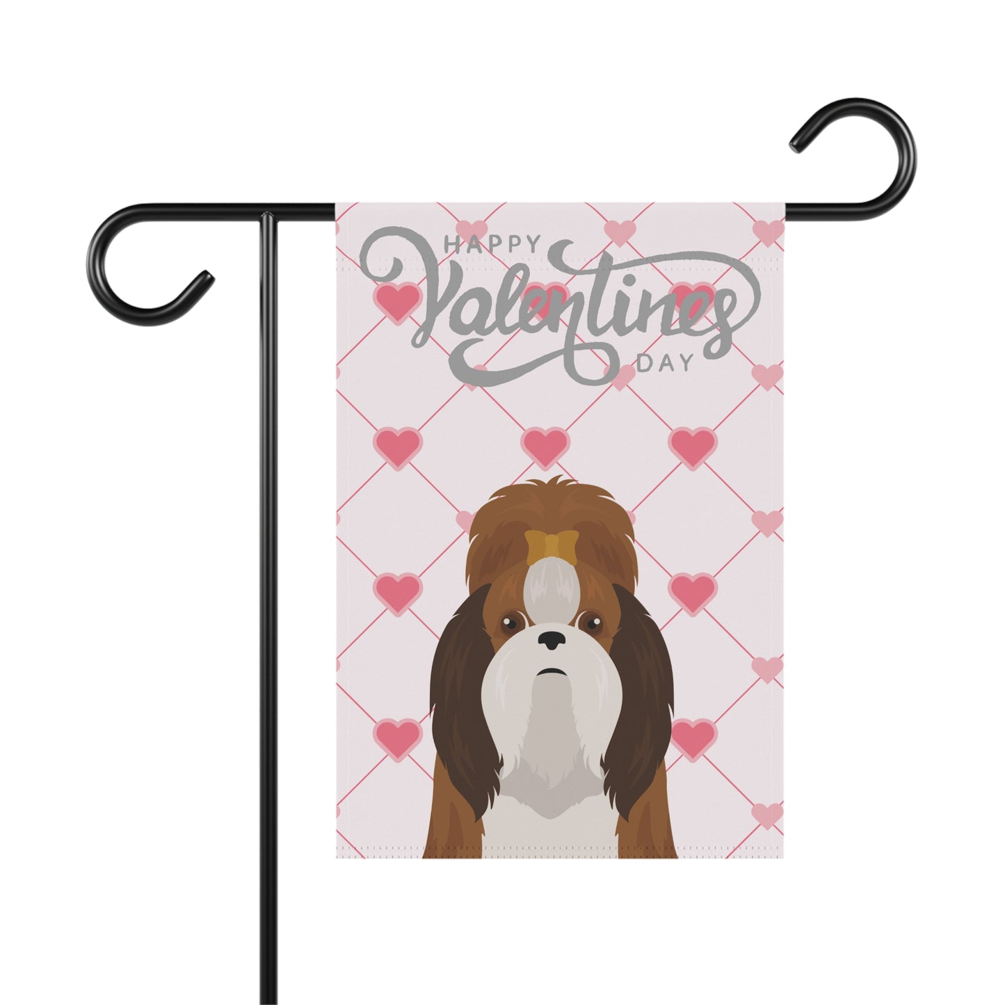 Shih Tzu Dog Valentines Day Garden Flag