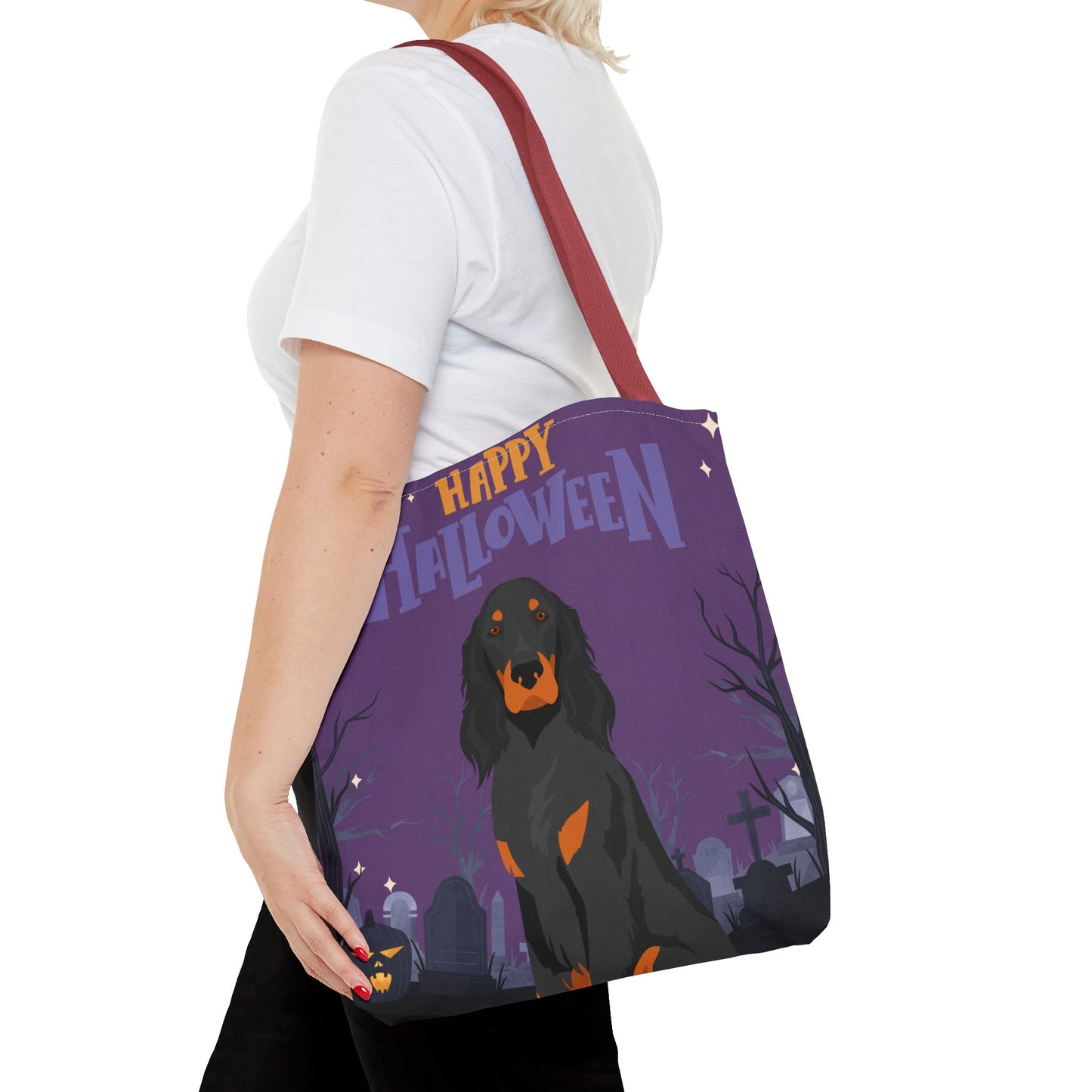 Gordon Setter Dog Happy Halloween Tote Bag 16x16