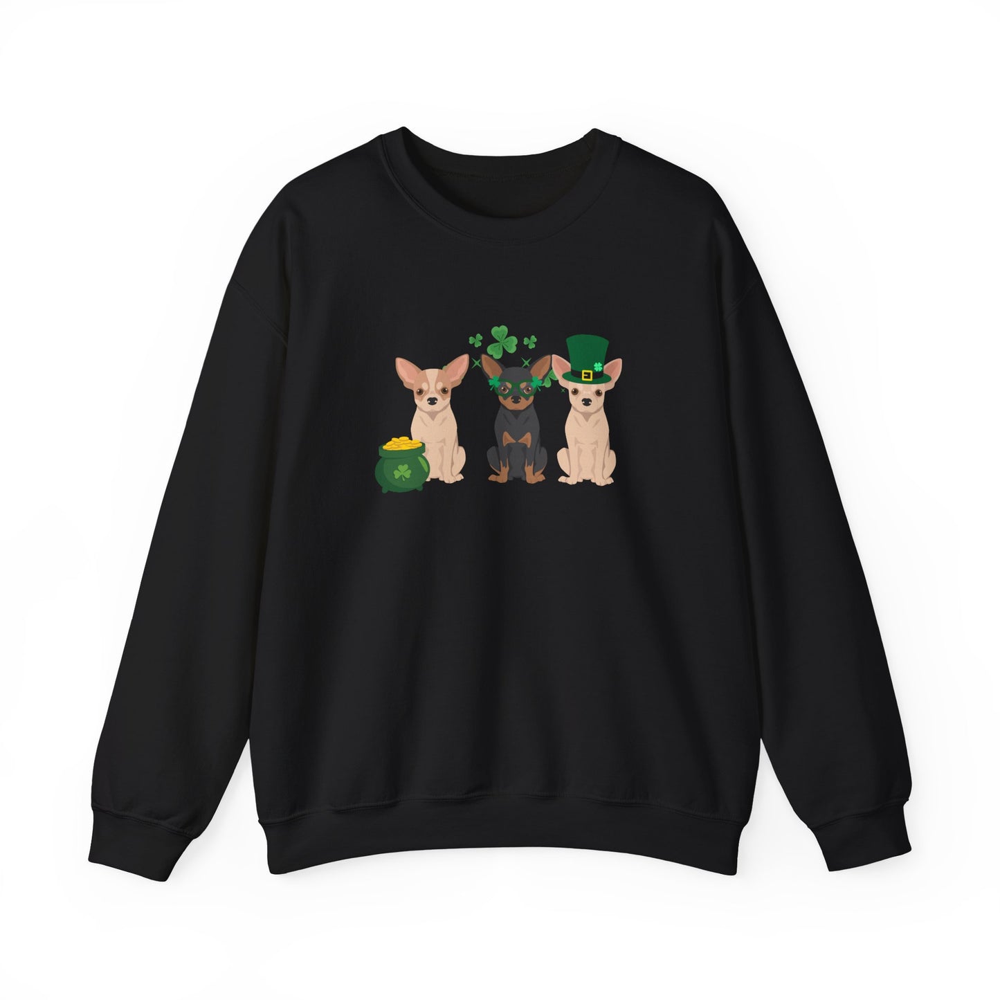 Chihuahua Dog St Patricks Day Unisex Heavy Blend Crewneck Sweatshirt, St Pattys day, Cute Dog Mom Gift