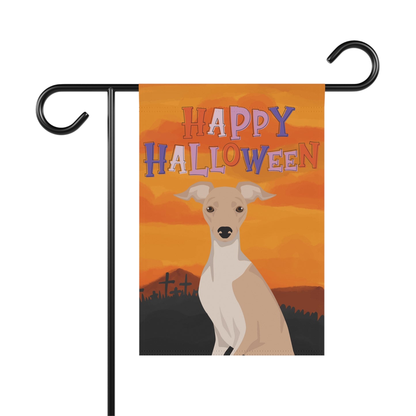 Italian Greyhound Dog Halloween Garden Flag