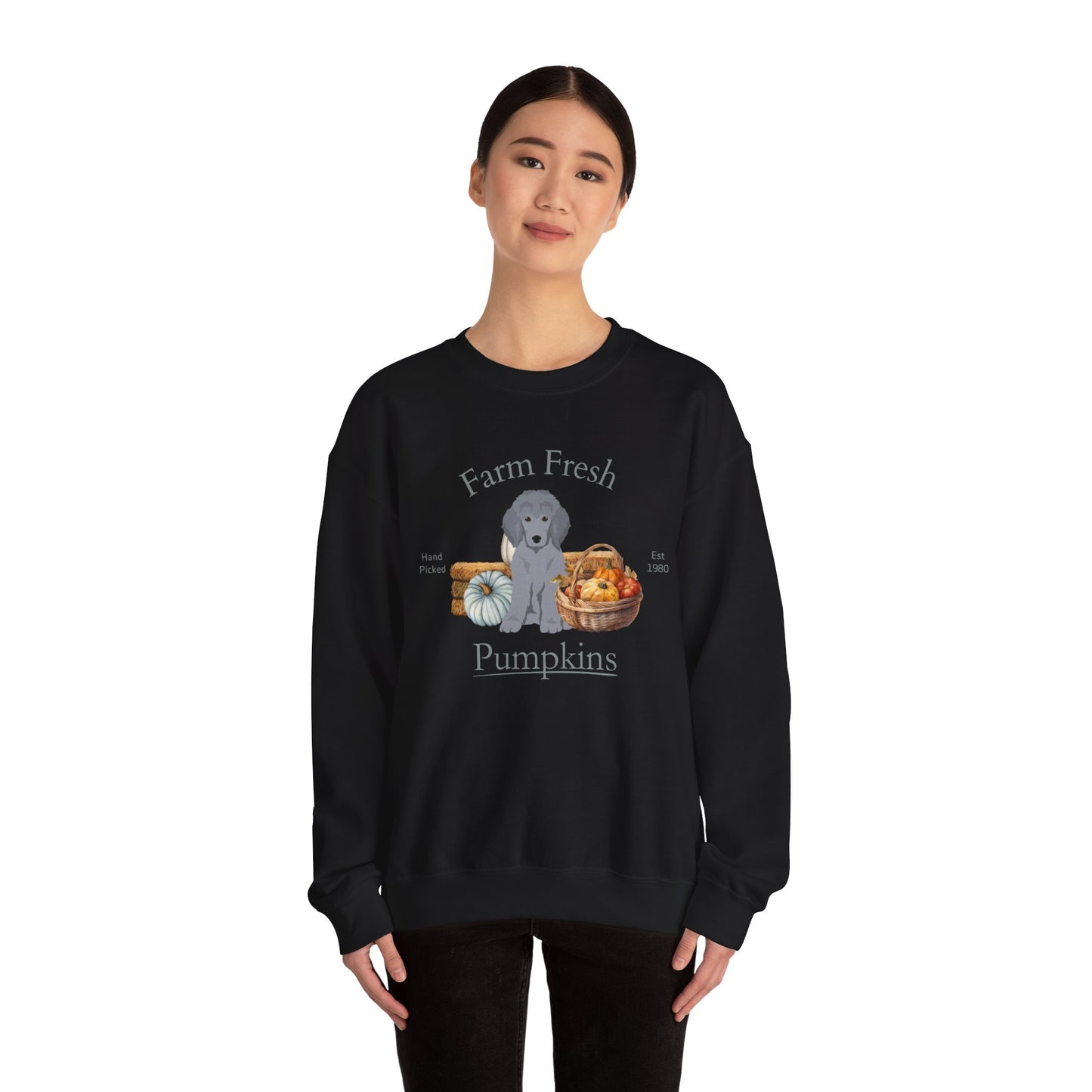 Poodle Dog Fall Farm Fresh Unisex Heavy Blend Crewneck Sweatshirt