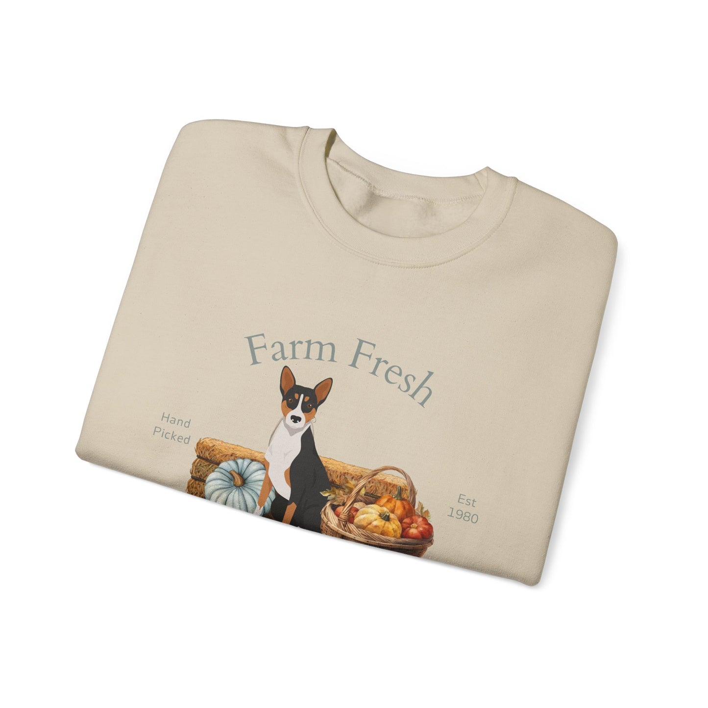 Basenji Dog Fall Farm Fresh Unisex Heavy Blend Crewneck Sweatshirt