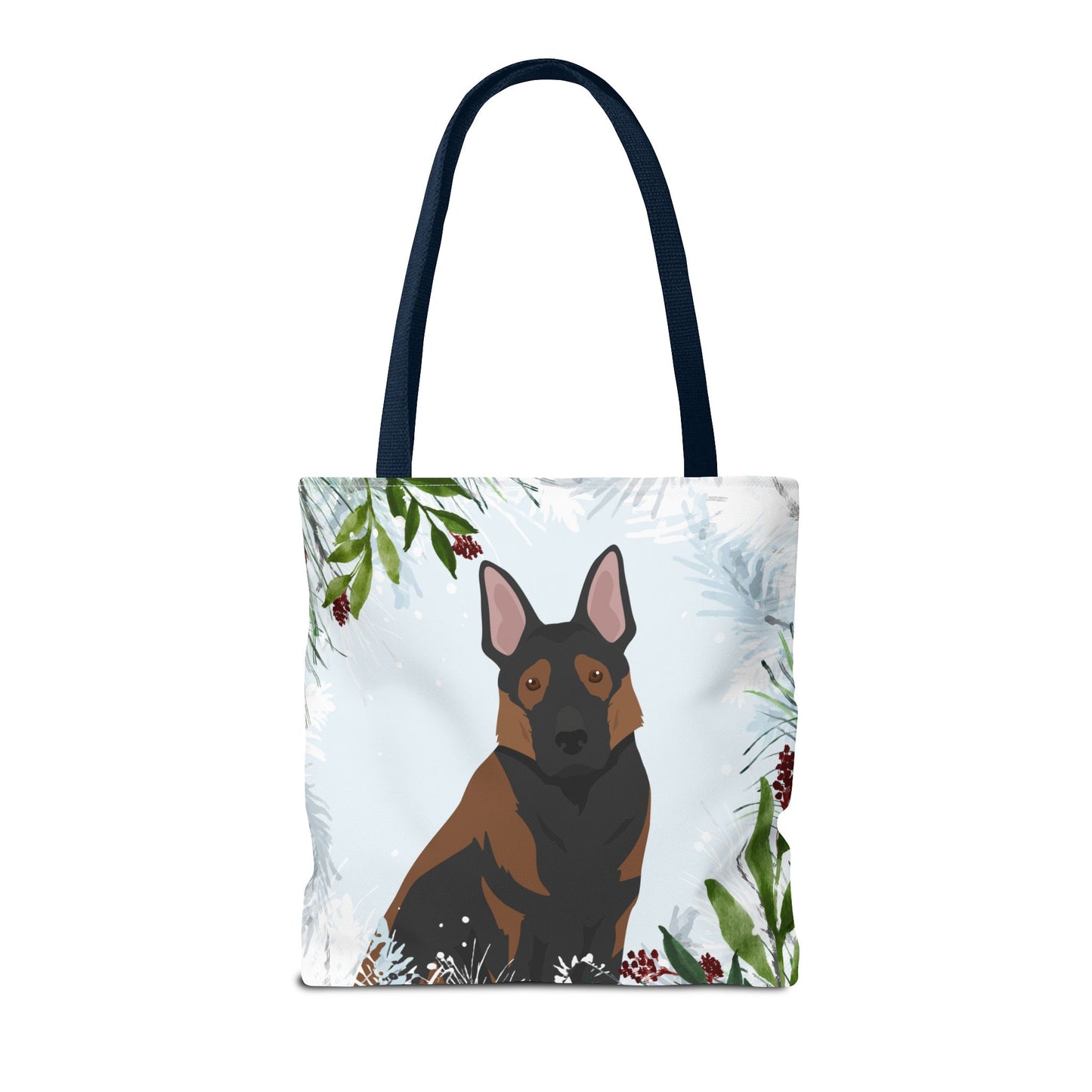 German Shepherd Dog Christmas Holiday Tote Bag 16x16
