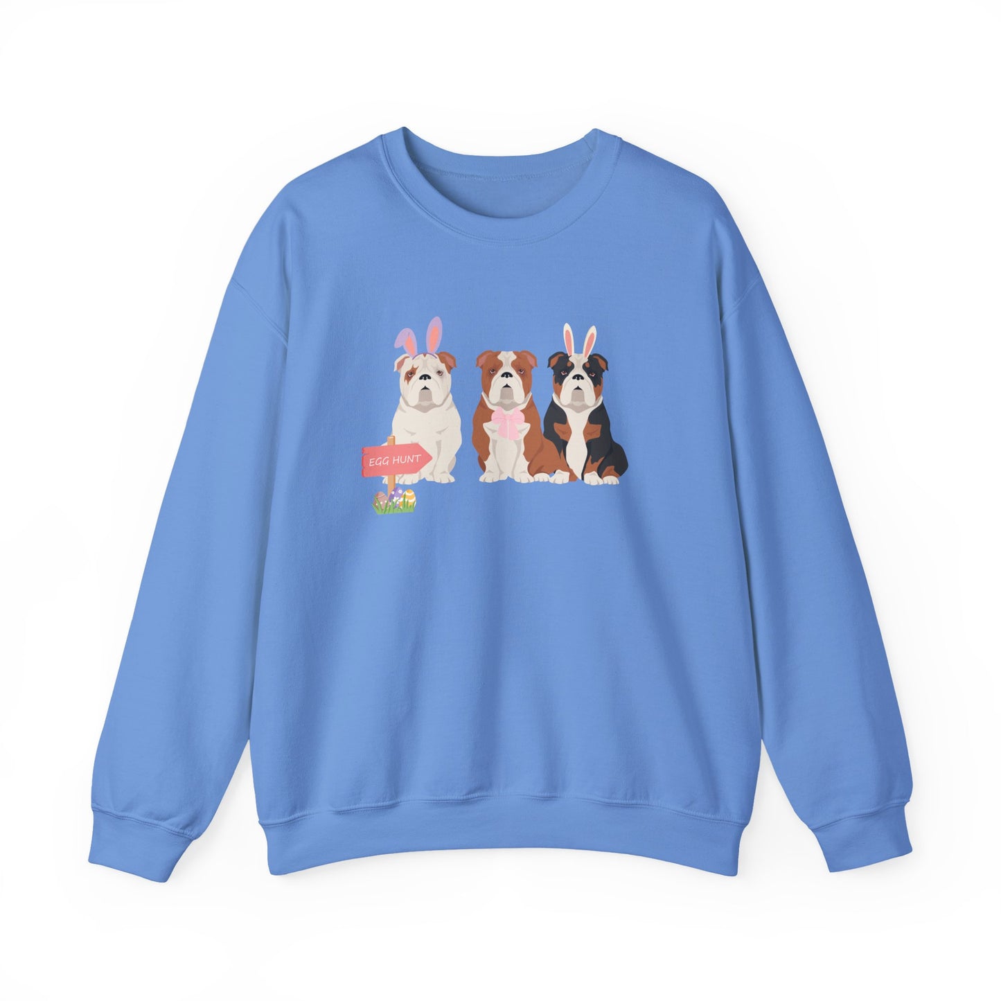 Bulldog Dog Easter Unisex Heavy Blend Crewneck Sweatshirt, Easter, Cute Dog Mom Gift