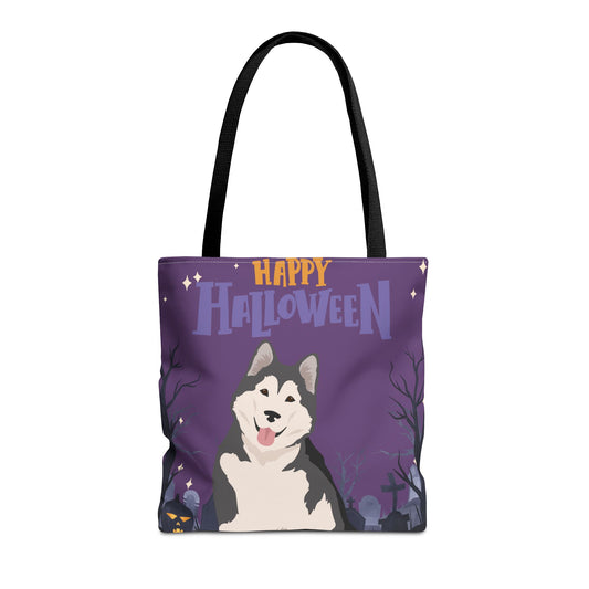 Alaskan Malamute Dog Happy Halloween Tote Bag 16x16