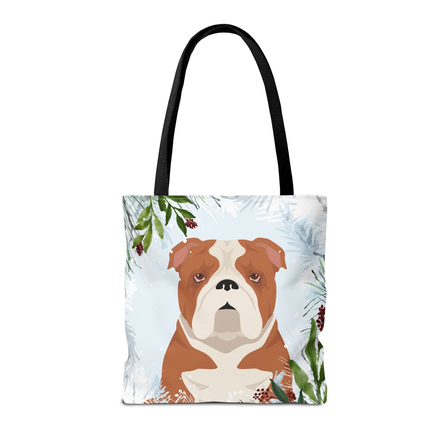 Bulldog Dog Christmas Holiday Tote Bag 16x16