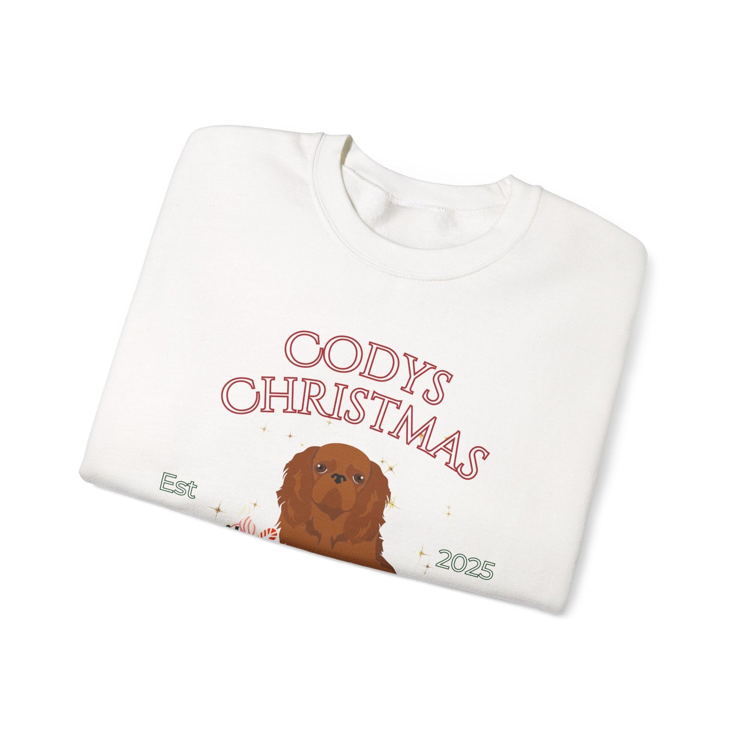 English Toy Spaniel Dog Christmas Social Club Unisex Heavy Blend Crewneck Sweatshirt Custom Name