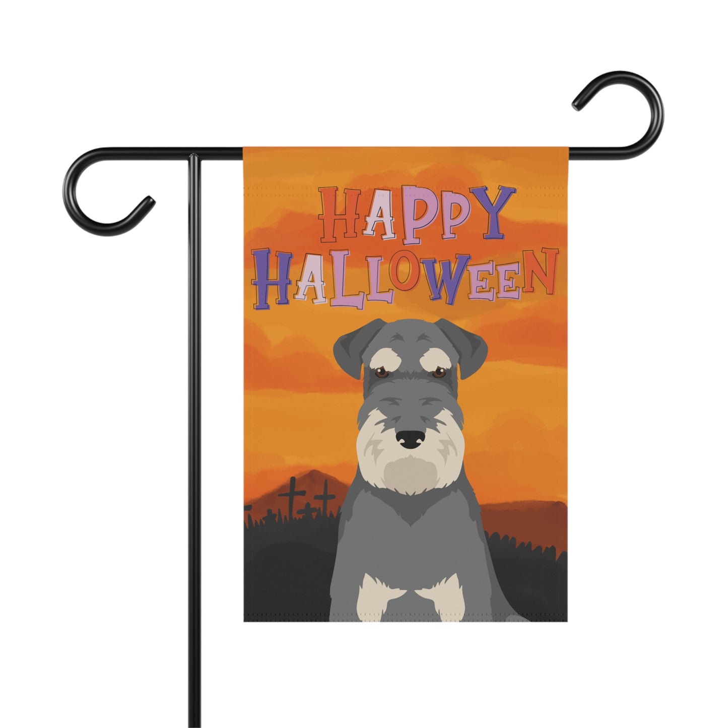 Schnauzer Dog Halloween Garden Flag