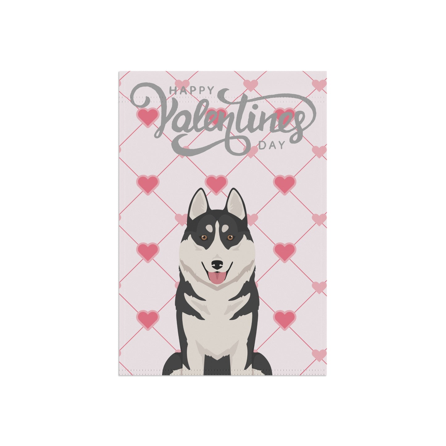 Siberian Husky Dog Valentines Day Garden Flag