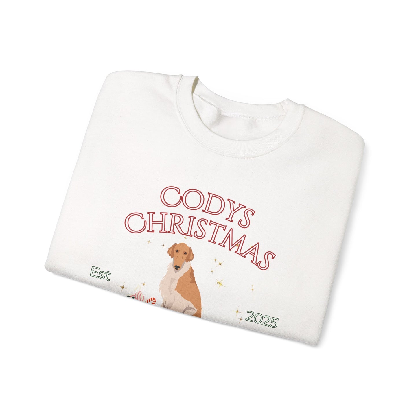 Borzoi Dog Christmas Social Club Unisex Heavy Blend Crewneck Sweatshirt Custom Name