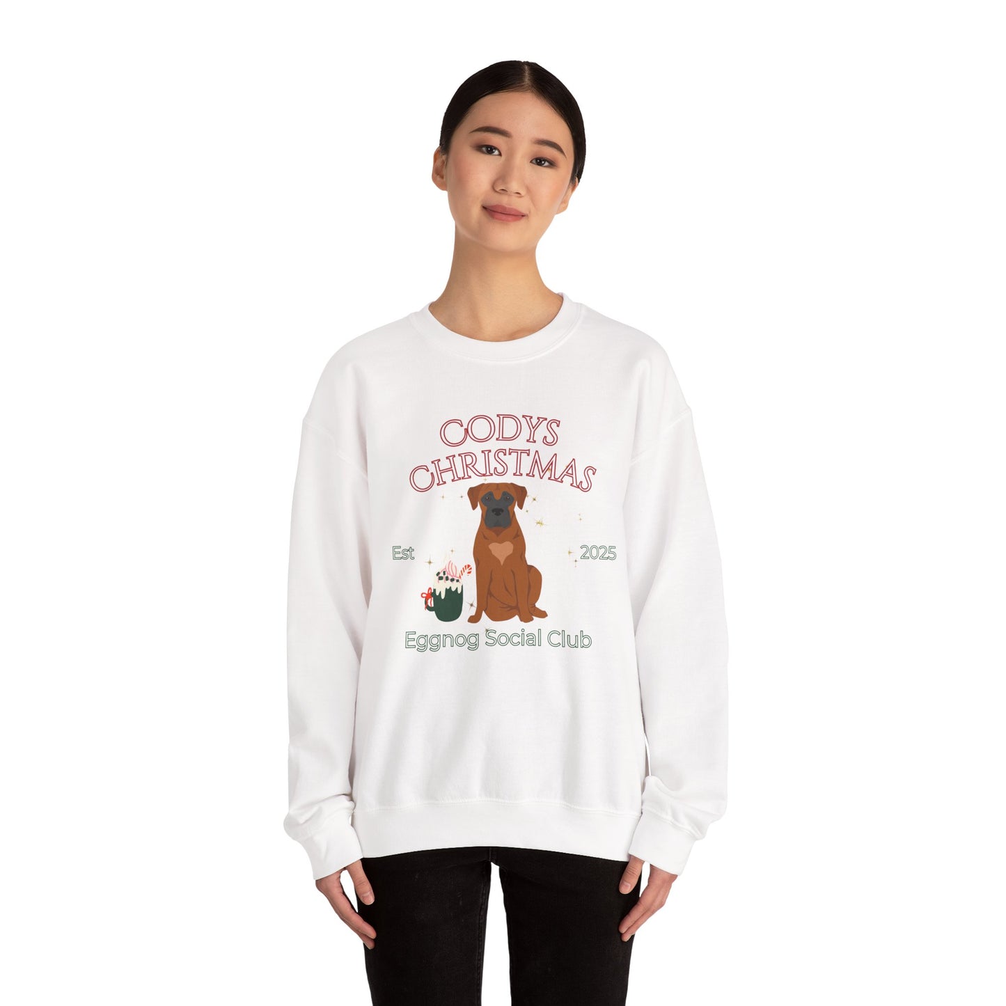 Boerboel Dog Christmas Social Club Unisex Heavy Blend Crewneck Sweatshirt Custom Name