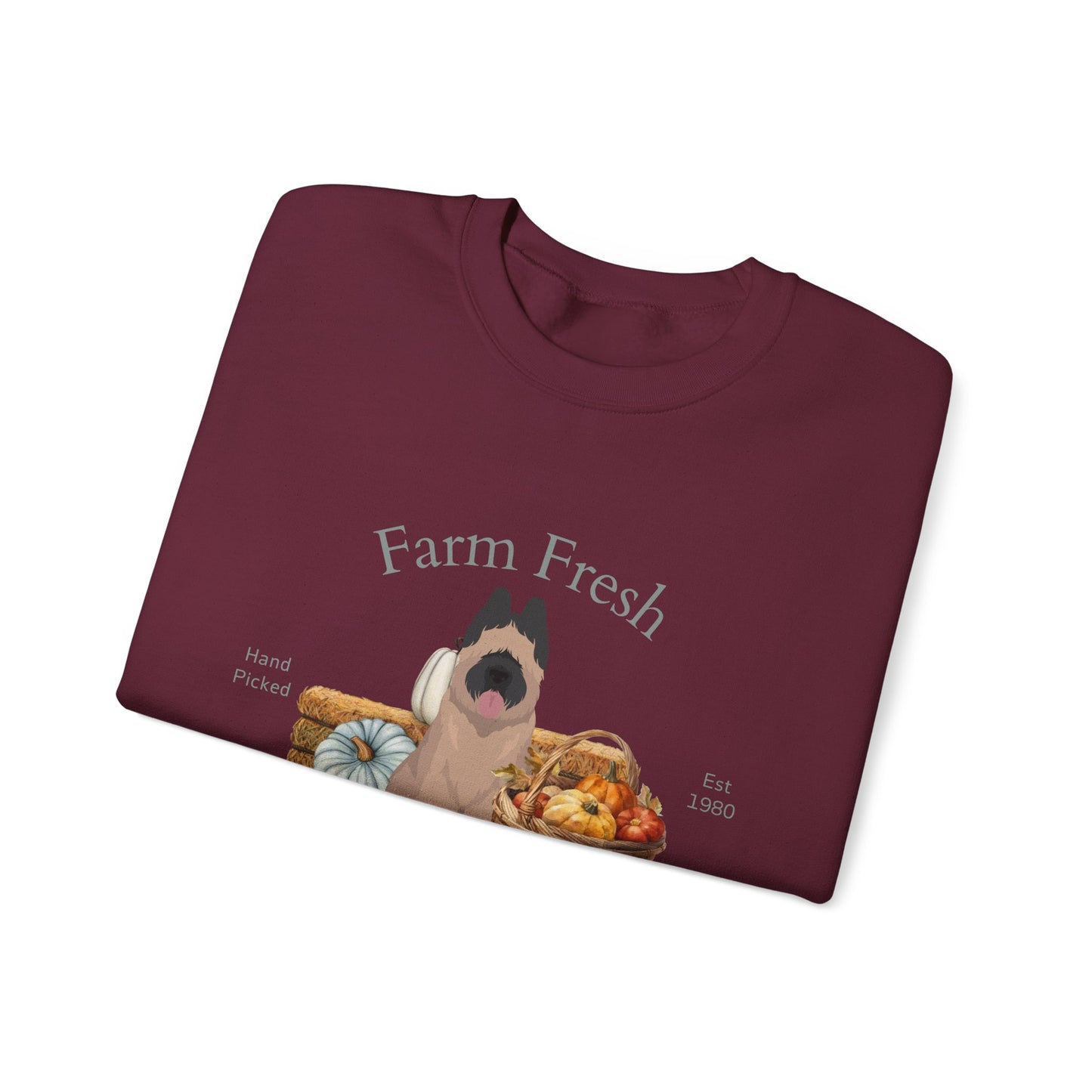 Briard Dog Fall Farm Fresh Unisex Heavy Blend Crewneck Sweatshirt