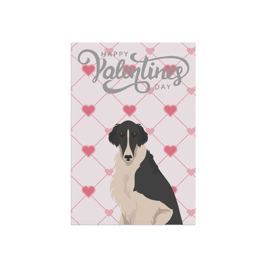 Borzoi Dog Valentines Day Garden Flag