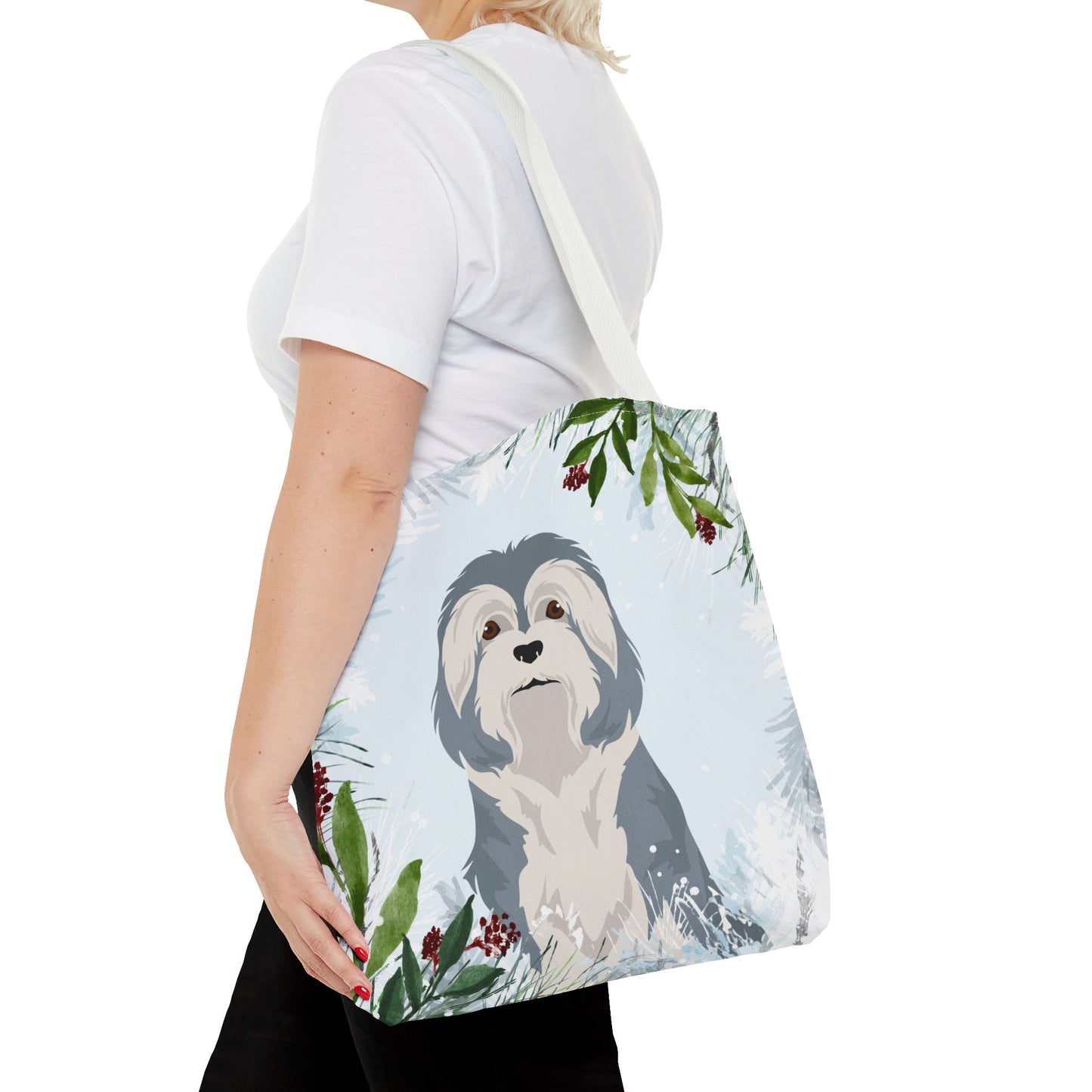 Lowchen Dog Christmas Holiday Tote Bag 16x16